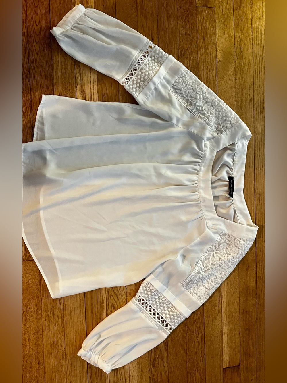 Ivanka Trump Boho Blouse w/Lace detail, Large